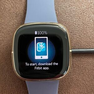 Fitbit Sense gold Smartwatch with Blue Band